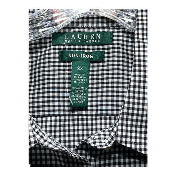 NWT Lauren (Ralph Lauren) Cropped Sleeve Button Front Top - Picture 3 of 4